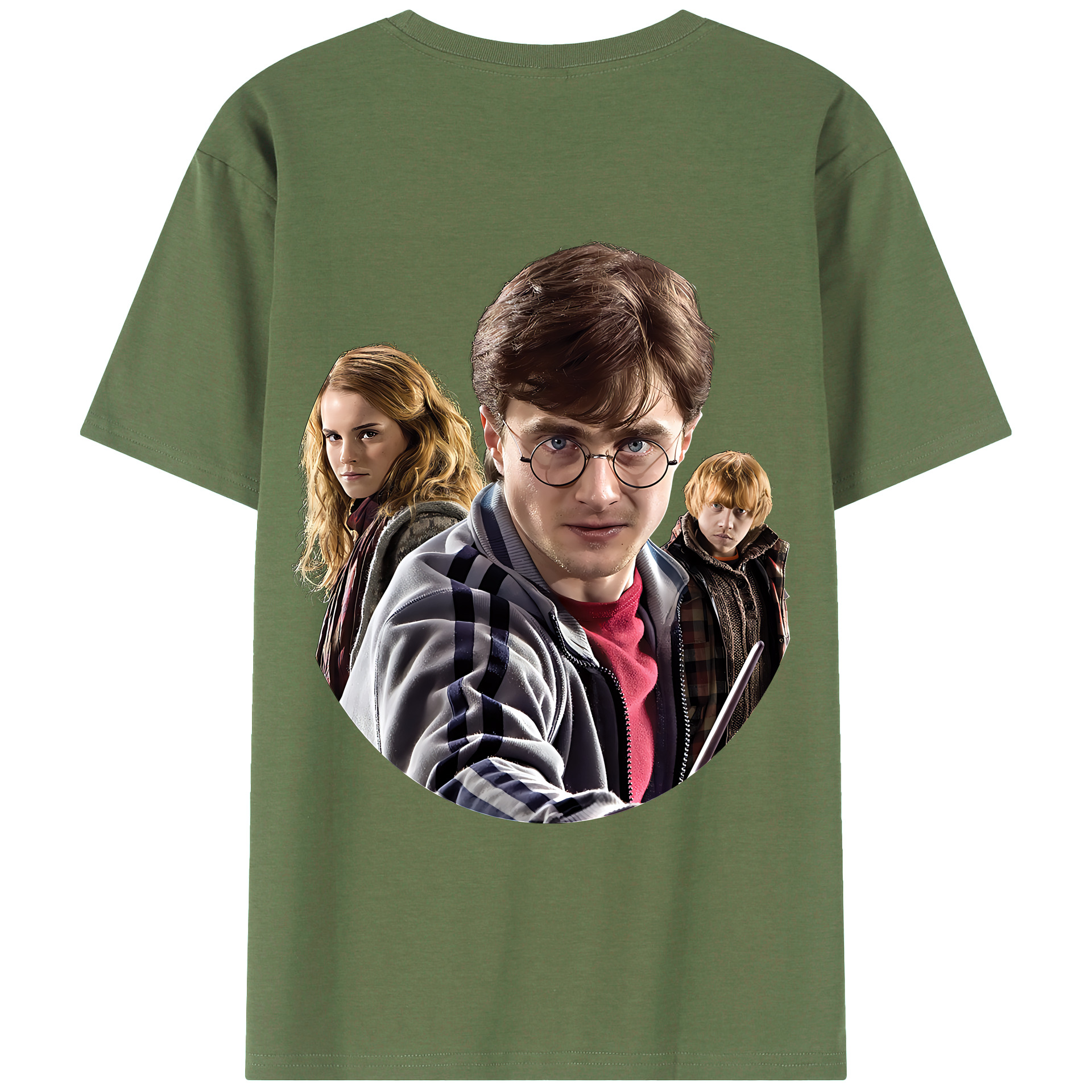 （画像用） Harry Potter ハリー・ポッターシリーズ 綿100％ メンズ半袖Tシャツ（バックプリント） 通気性